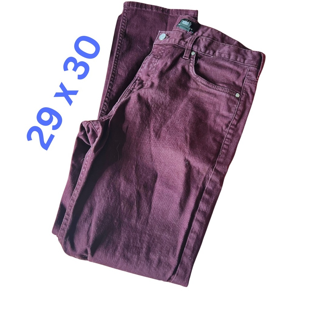 H&M Burgundy Wine Red Jeans Denim Slim Fit